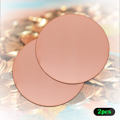 Uxney Copper Round Plate, 8"Diameter 24Ga 0.5mm Thickness Copper Metal Sheet for Crafts,DIY, Jewelry, Electrical, Repair, Industrial(2 Pac)