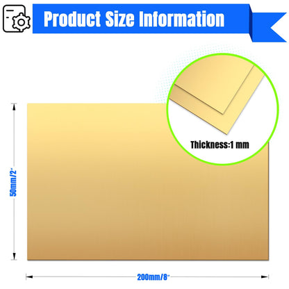 Uxney Brass Sheet,4" x 8"-18 Gauge(1mm) Thickness,99.9% Pure Brass Plates for DIY, Jewelry, Electrical, Repair, Industrial(2 Pac）