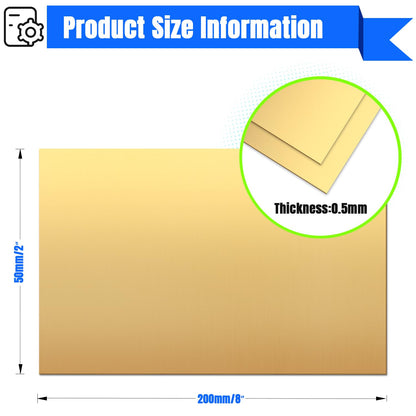 Uxney Brass Sheet,4" x 8"-24 Gauge(0.5mm) Thickness,99.9% Pure Brass Plates for DIY, Jewelry, Electrical, Repair, Industrial(2 Pac）