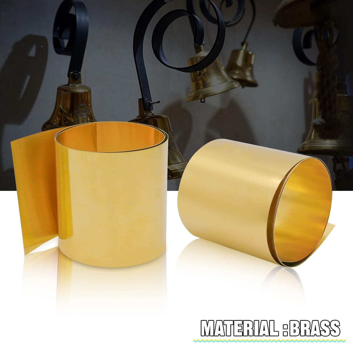 Uxney Brass Sheet Roll, Gold Foil Sheets 1000mm x 100mm x 0.5mm for Crafts, Electrical Repairs, DIY Projects