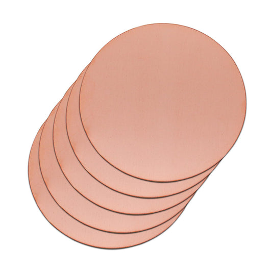 Uxney Copper Round Plate, 4"Diameter 12Ga 2mm Thickness Copper Metal Sheet for Crafts,DIY, Jewelry, Electrical, Repair, Industrial(5 Pac)