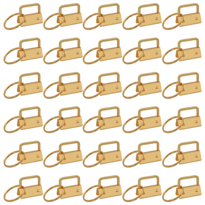 Uxney Key fob Hardware,30 PCS 1 Inch Key fob Keychain with Keychain Rings for Bag Webbing Wristlets Lanyards and Key Chain Making Hardware Supplies(Gold)