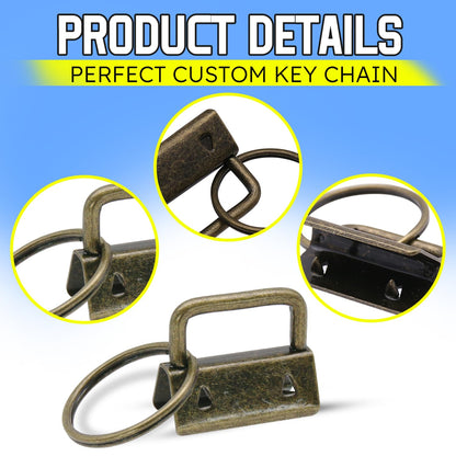 Uxney Key fob Hardware,30 PCS 1 Inch Key fob Keychain with Keychain Rings for Bag Webbing Wristlets Lanyards and Key Chain Making Hardware Supplies(Bronze)