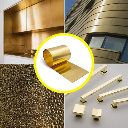 Uxney Brass Sheet Roll, Gold Foil Sheets 1000mm x 200mm x 0.1mm for Crafts, Electrical Repairs, DIY Projects