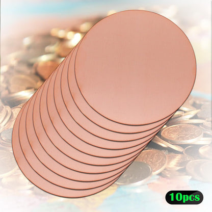 Uxney Copper Round Plate,3/4"Diameter 24Ga 0.5mm Thickness Copper Metal Sheet for Crafts,DIY, Jewelry, Electrical, Repair, Industrial(10 Pac)