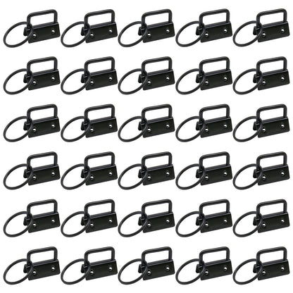 Uxney Key fob Hardware,30 PCS 1 Inch Key fob Keychain with Keychain Rings for Bag Webbing Wristlets Lanyards(Blue-Brown)