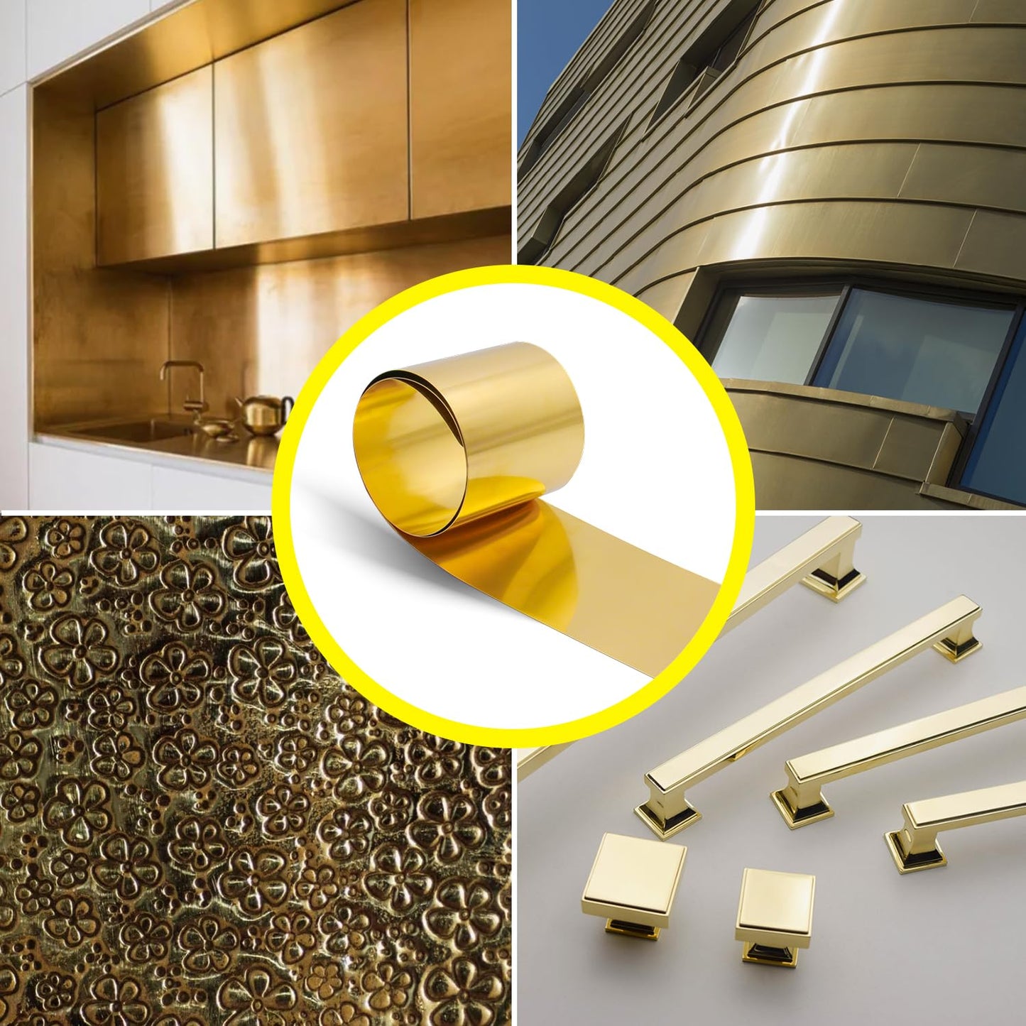 Uxney Brass Sheet Roll, Gold Foil Sheets 1000mm x 100mm x 0.5mm for Crafts, Electrical Repairs, DIY Projects