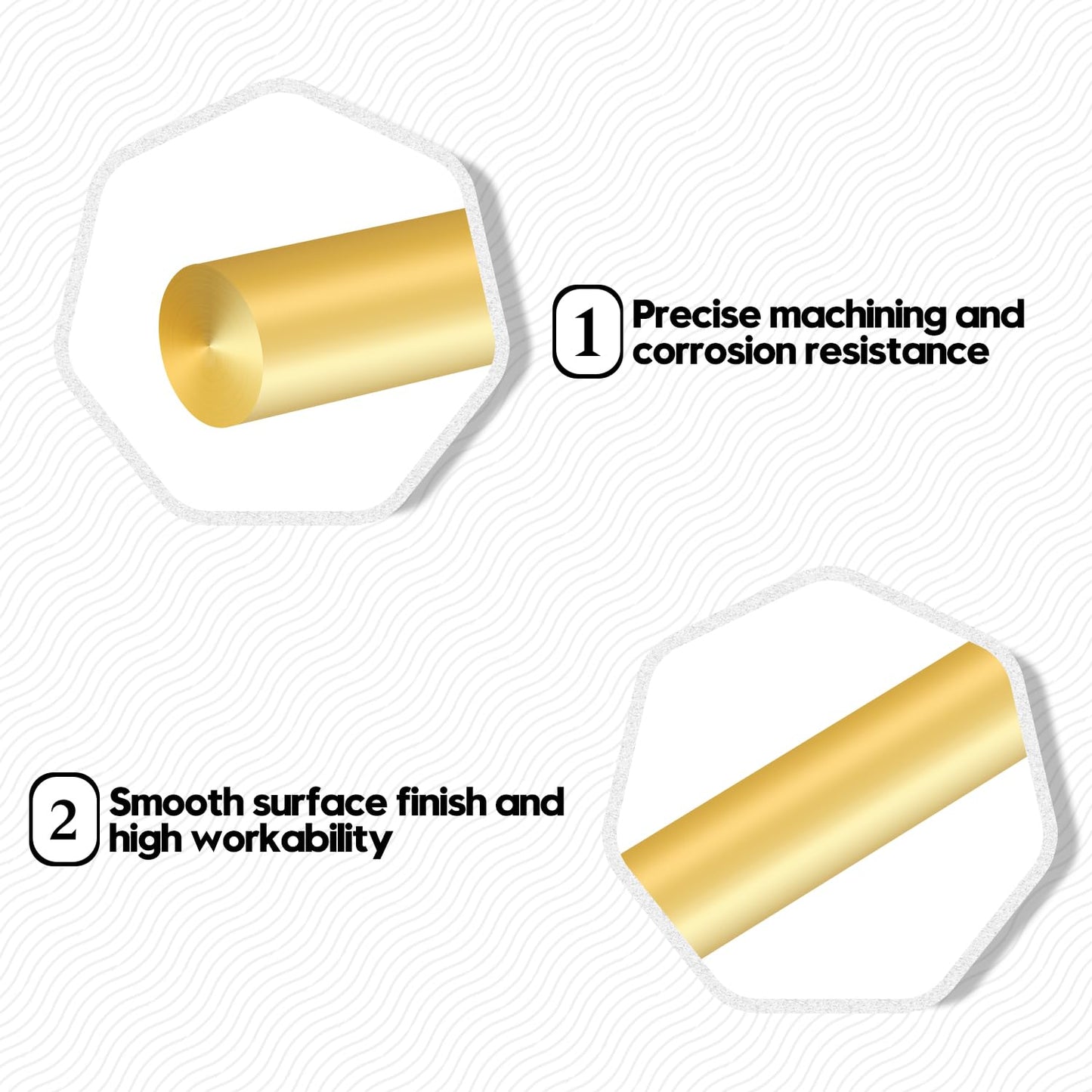 Uxney Brass Rods，1/4"Dia 12" Length Brass Solid Round Rod for DIY、Craft、Hardware（10 pcs）