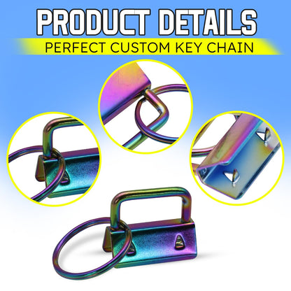 Uxney Key fob Hardware,30 PCS 1 Inch Key fob Keychain with Keychain Rings for Bag Webbing Wristlets Lanyards and Key Chain Making Hardware Supplies(Seven Colors)