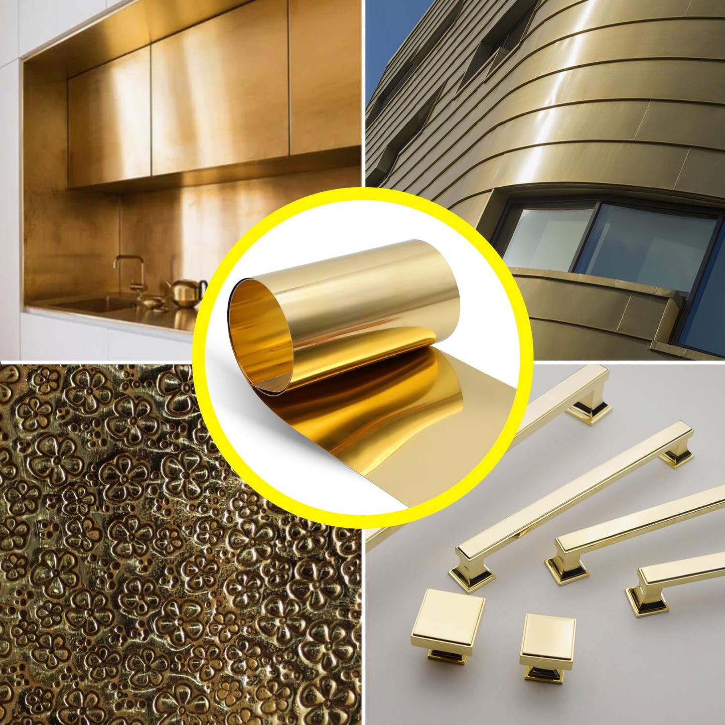 Uxney Brass Sheet Roll, Gold Foil Sheets 1000mm x 150mm x 0.1mm for Crafts, Electrical Repairs, DIY Projects