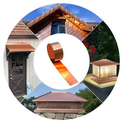 Uxney Copper Sheet Roll,Copper Flashing Roll 1000x50x0.3mm(LxWxT) Applicable to Various House Repair and DIY Projects