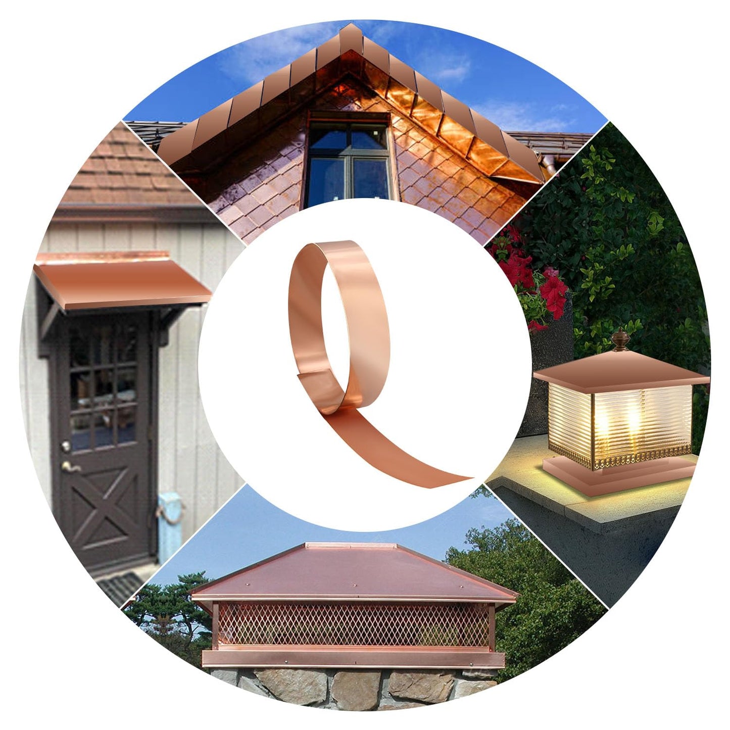 Uxney Copper Sheet Roll,Copper Flashing Roll 1000x50x1mm(LxWxT) Applicable to Various House Repair and DIY Projects