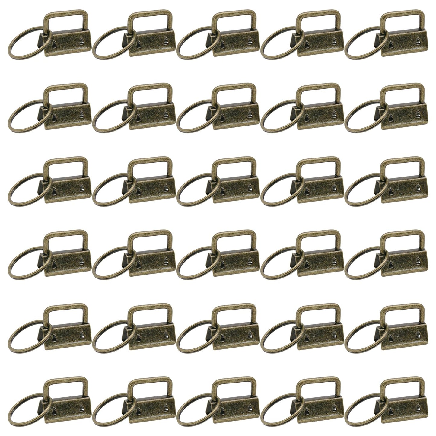 Uxney Key fob Hardware,30 PCS 1 Inch Key fob Keychain with Keychain Rings for Bag Webbing Wristlets Lanyards and Key Chain Making Hardware Supplies(Bronze)