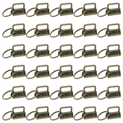 Uxney Key fob Hardware,30 PCS 1 Inch Key fob Keychain with Keychain Rings for Bag Webbing Wristlets Lanyards and Key Chain Making Hardware Supplies(Bronze)