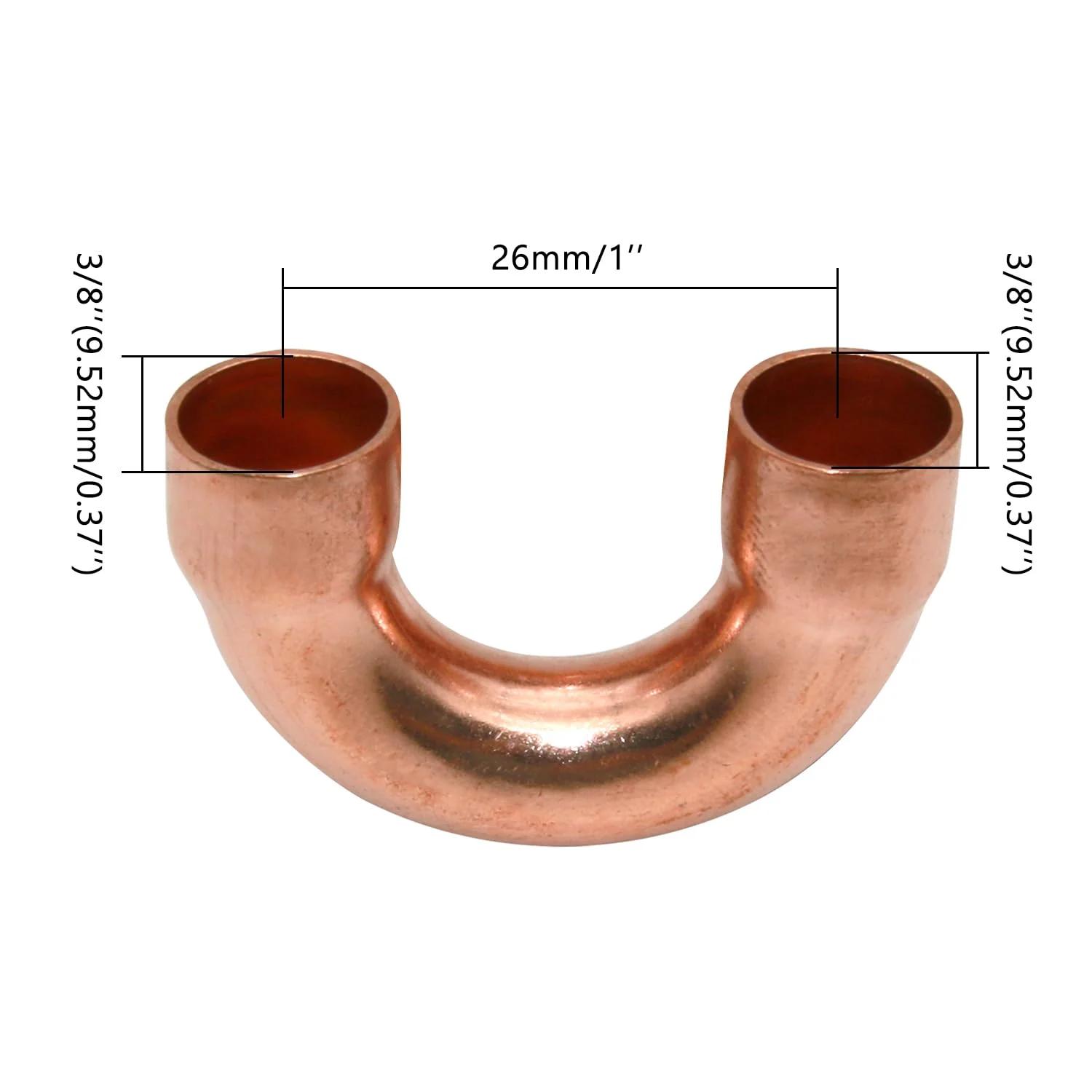 99.95 copper 180° return bend - 3/8 id detail 4