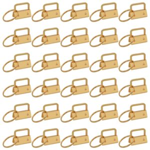 Uxney Key fob Hardware,30 PCS 1 Inch Key fob Keychain with Keychain Rings for Bag Webbing Wristlets Lanyards and Key Chain Making Hardware Supplies(Gold)