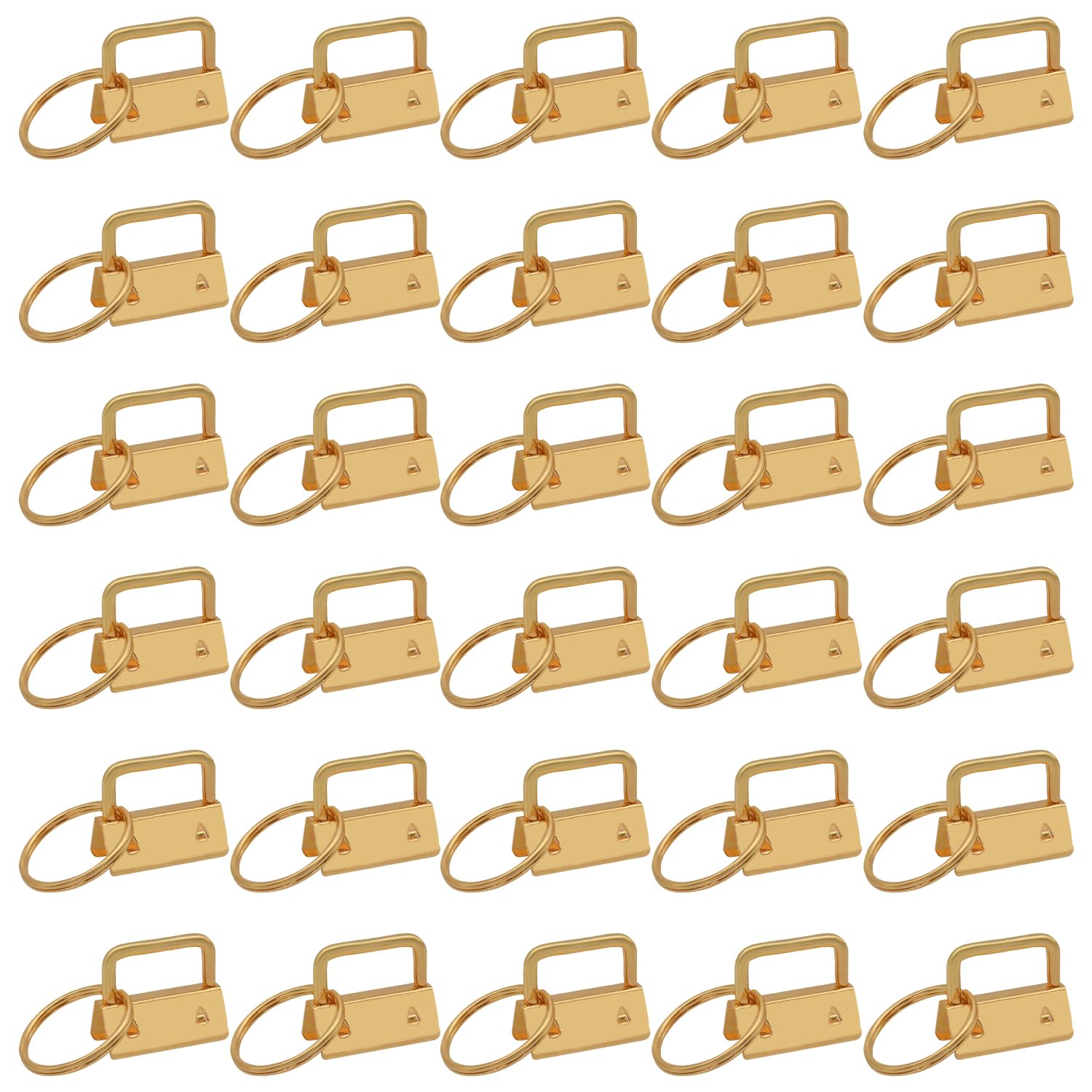 Uxney Key fob Hardware,30 PCS 1 Inch Key fob Keychain with Keychain Rings for Bag Webbing Wristlets Lanyards and Key Chain Making Hardware Supplies(Gold)