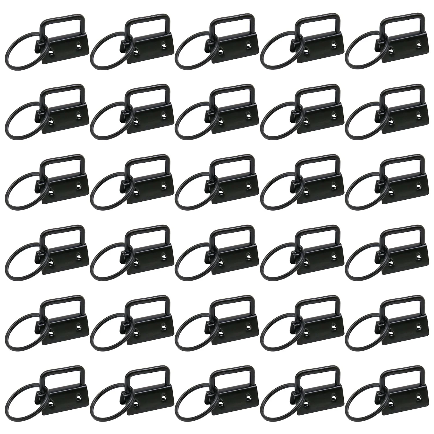 Uxney Key fob Hardware,30 PCS 1 Inch Key fob Keychain with Keychain Rings for Bag Webbing Wristlets Lanyards(Blue-Brown)