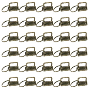 Uxney Key fob Hardware,30 PCS 1 Inch Key fob Keychain with Keychain Rings for Bag Webbing Wristlets Lanyards and Key Chain Making Hardware Supplies(Bronze)