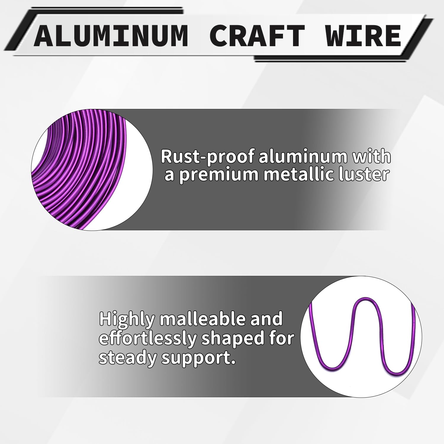 20 Gauge Aluminum Craft Wire, 100 Feet 0.8mm Bendable Metal Wire for Jewelry Making, Sculpting and Floral Design, Soft Armature Wire for DIY Crafts (Purple)