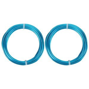 2 Rolls Aluminum Craft Wire, 9 Gauge (3mm) Flexible Metal Wire for Jewelry Making, 32.8 Ft (16.4 Ft/Roll) Bendable Armature Wire for Bonsai, Sculpting and DIY Crafts [Aqua Blue]