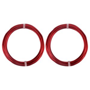 2 Rolls Aluminum Craft Wire, 18 Gauge (1mm) Flexible Metal Wire for Jewelry Making, 32.8 Ft (16.4 Ft/Roll) Bendable Armature Wire for Bonsai, Sculpting and DIY Crafts [Red]