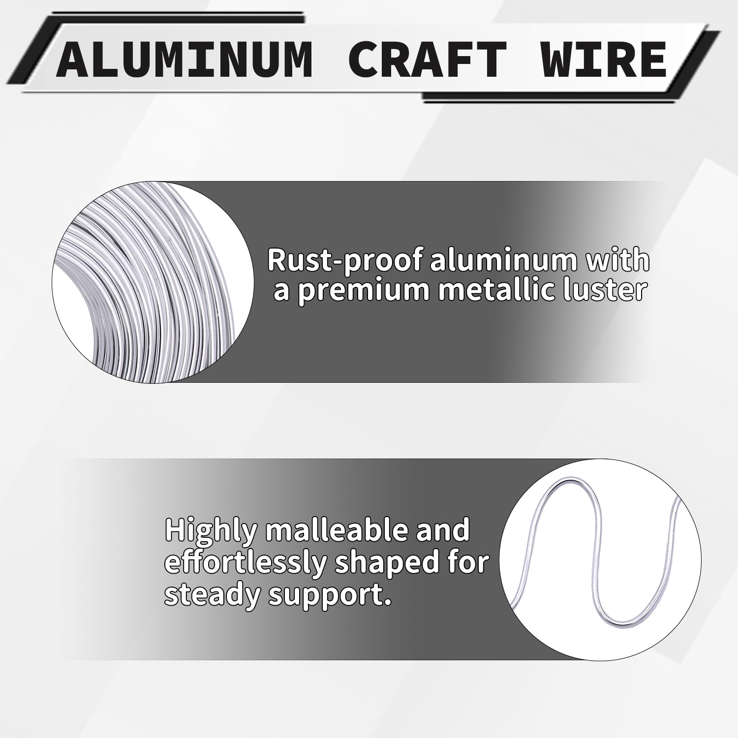 18 Gauge Aluminum Craft Wire, 100 Feet 1mm Bendable Metal Wire for Jewelry Making, Sculpting and Floral Design, Soft Armature Wire for DIY Crafts (Silver)