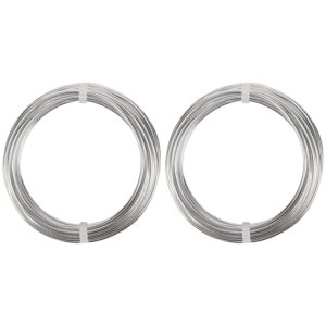 2 Rolls Aluminum Craft Wire, 18 Gauge (1mm) Flexible Metal Wire for Jewelry Making, 32.8 Ft (16.4 Ft/Roll) Bendable Armature Wire for Bonsai, Sculpting and DIY Crafts [Silver]