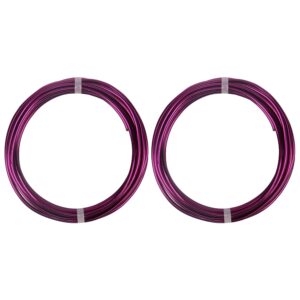 2 Rolls Aluminum Craft Wire, 12 Gauge (2mm) Flexible Metal Wire for Jewelry Making, 32.8 Ft (16.4 Ft/Roll) Bendable Armature Wire for Bonsai, Sculpting and DIY Crafts [Purple]