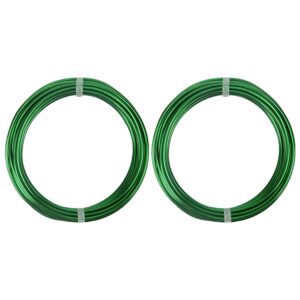 2 Rolls Aluminum Craft Wire, 12 Gauge (2mm) Flexible Metal Wire for Jewelry Making, 32.8 Ft (16.4 Ft/Roll) Bendable Armature Wire for Bonsai, Sculpting and DIY Crafts [Green]