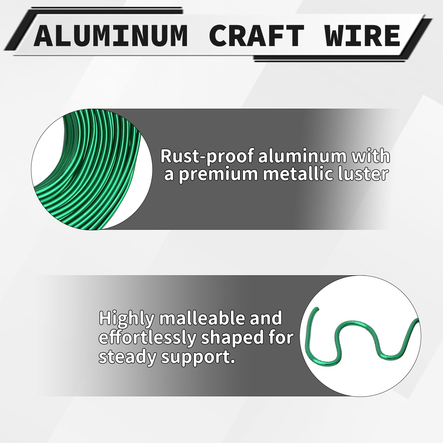 20 Gauge Aluminum Craft Wire, 100 Feet 0.8mm Bendable Metal Wire for Jewelry Making, Sculpting and Floral Design, Soft Armature Wire for DIY Crafts (Green)