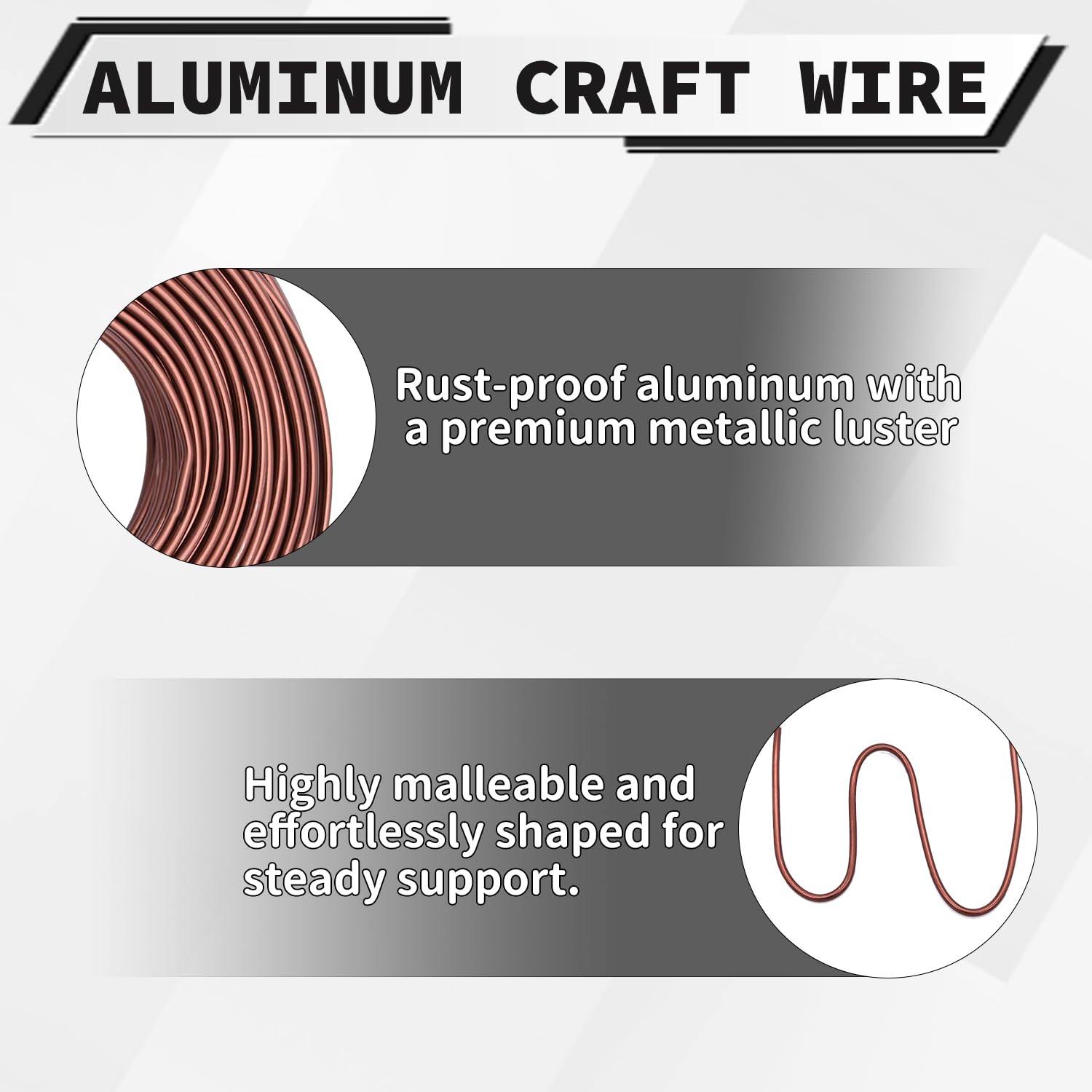 20 Gauge Aluminum Craft Wire, 100 Feet 0.8mm Bendable Metal Wire for Jewelry Making, Sculpting and Floral Design, Soft Armature Wire for DIY Crafts (Bronze)
