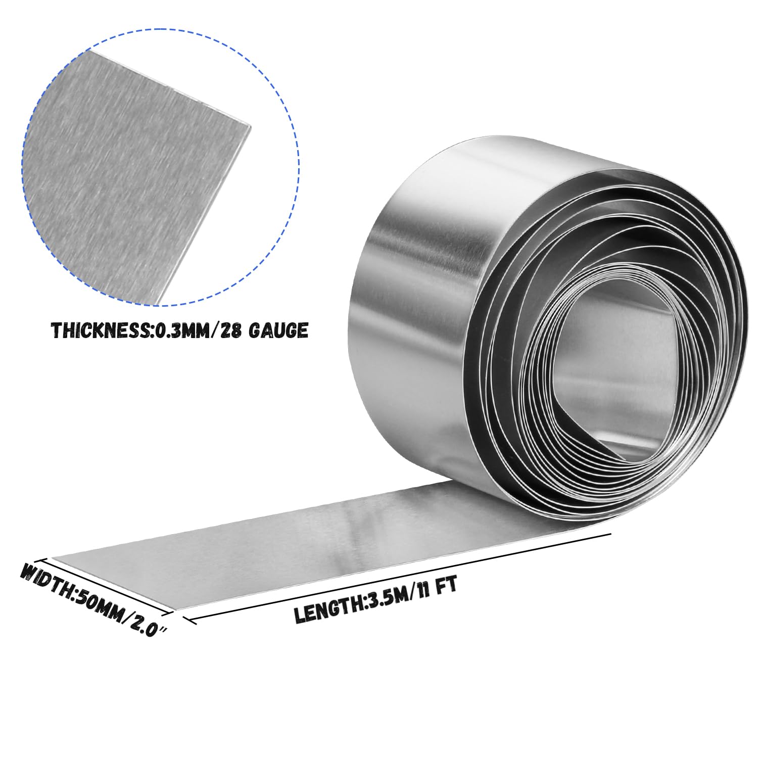 Uxneymetal Aluminum Flashing Roll 2 Inch x 11 Ft, 30 Gauge Roof Flashing Metal Roll, Flexible and Bendable Aluminum Sheet Metal Strip for Roof Repair, Sealing, Siding, and DIY Projects