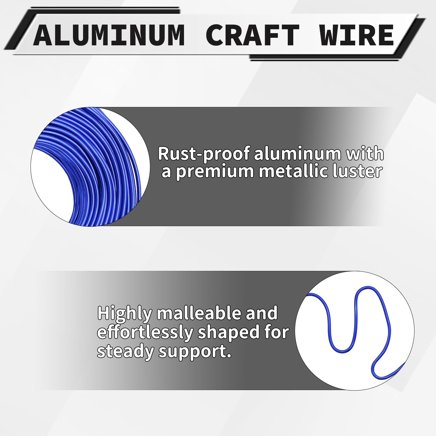 18 Gauge Aluminum Craft Wire, 100 Feet 1mm Bendable Metal Wire for Jewelry Making, Sculpting and Floral Design, Soft Armature Wire for DIY Crafts (Royal Blue)