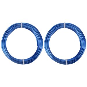 2 Rolls Aluminum Craft Wire, 12 Gauge (2mm) Flexible Metal Wire for Jewelry Making, 32.8 Ft (16.4 Ft/Roll) Bendable Armature Wire for Bonsai, Sculpting and DIY Crafts [Royal Blue]