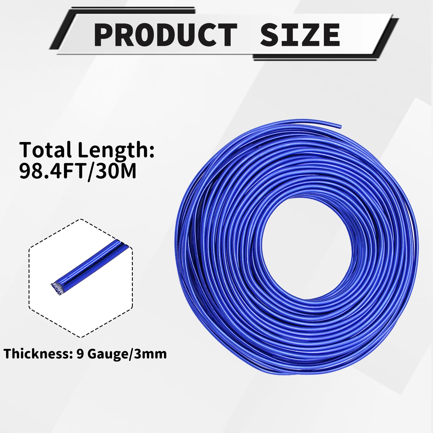 9 Gauge Aluminum Craft Wire, 100 Feet 3mm Bendable Metal Wire for Jewelry Making, Sculpting and Floral Design, Soft Armature Wire for DIY Crafts (Royal Blue)