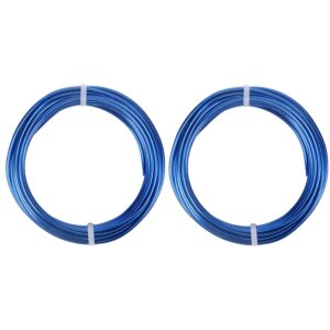 2 Rolls Aluminum Craft Wire, 9 Gauge (3mm) Flexible Metal Wire for Jewelry Making, 32.8 Ft (16.4 Ft/Roll) Bendable Armature Wire for Bonsai, Sculpting and DIY Crafts [Royal Blue]