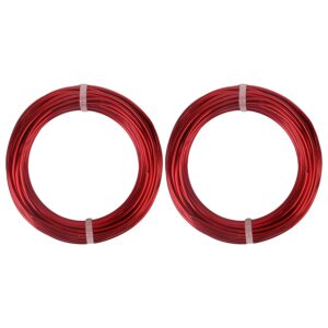 2 Rolls Aluminum Craft Wire, 9 Gauge (3mm) Flexible Metal Wire for Jewelry Making, 65.6 Ft (32.8 Ft/Roll) Bendable Armature Wire for Bonsai, Sculpting and DIY Crafts [Red]