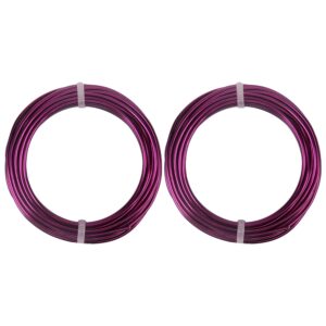 2 Rolls Aluminum Craft Wire, 12 Gauge (2mm) Flexible Metal Wire for Jewelry Making, 65.6 Ft (32.8 Ft/Roll) Bendable Armature Wire for Bonsai, Sculpting and DIY Crafts [Purple]