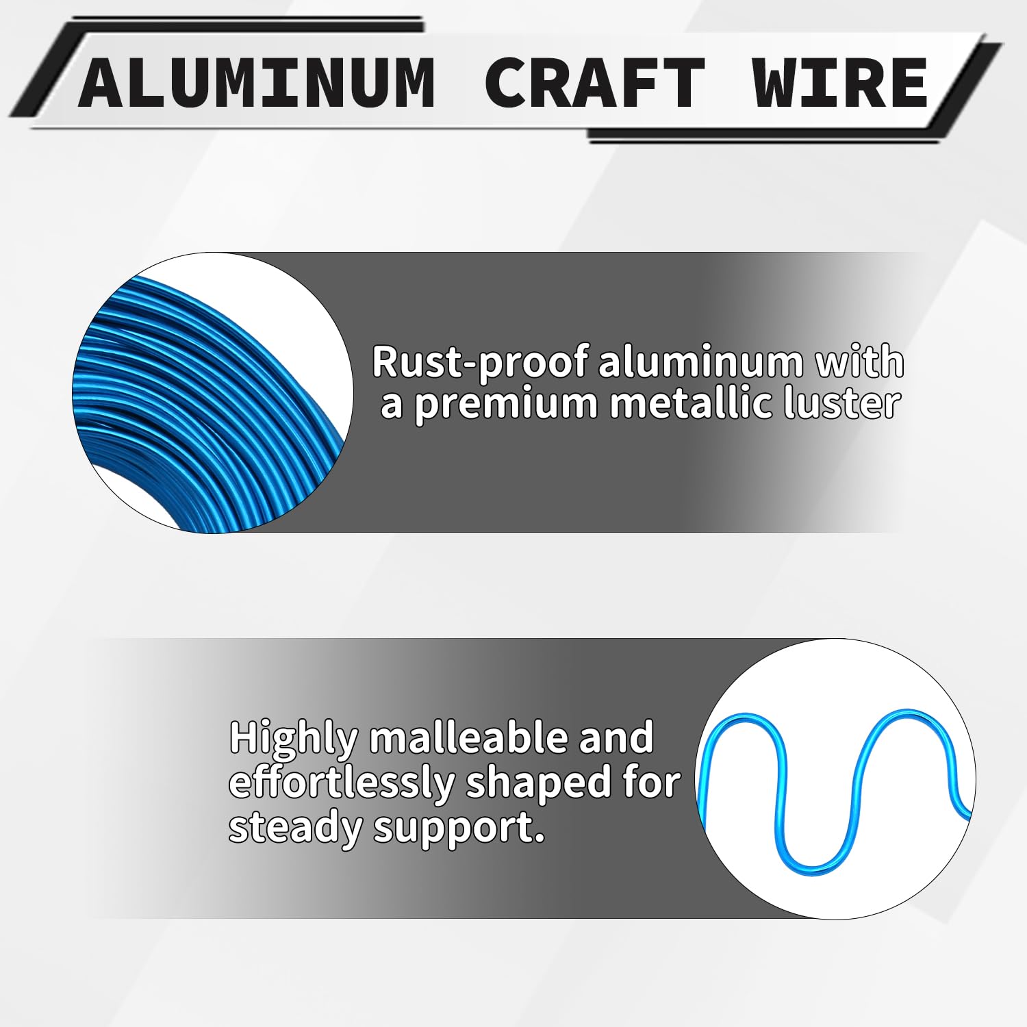 9 Gauge Aluminum Craft Wire, 100 Feet 3mm Bendable Metal Wire for Jewelry Making, Sculpting and Floral Design, Soft Armature Wire for DIY Crafts (Aqua Blue)
