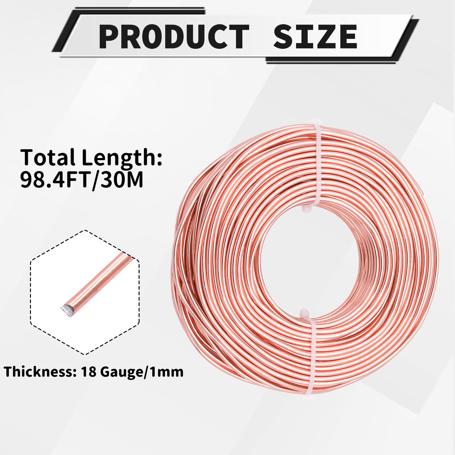 18 Gauge Aluminum Craft Wire, 100 Feet 1mm Bendable Metal Wire for Jewelry Making, Sculpting and Floral Design, Soft Armature Wire for DIY Crafts (Champagne)