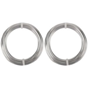 2 Rolls Aluminum Craft Wire, 15 Gauge (1.5mm) Flexible Metal Wire for Jewelry Making, 65.6 Ft (32.8 Ft/Roll) Bendable Armature Wire for Bonsai, Sculpting and DIY Crafts [Silver]