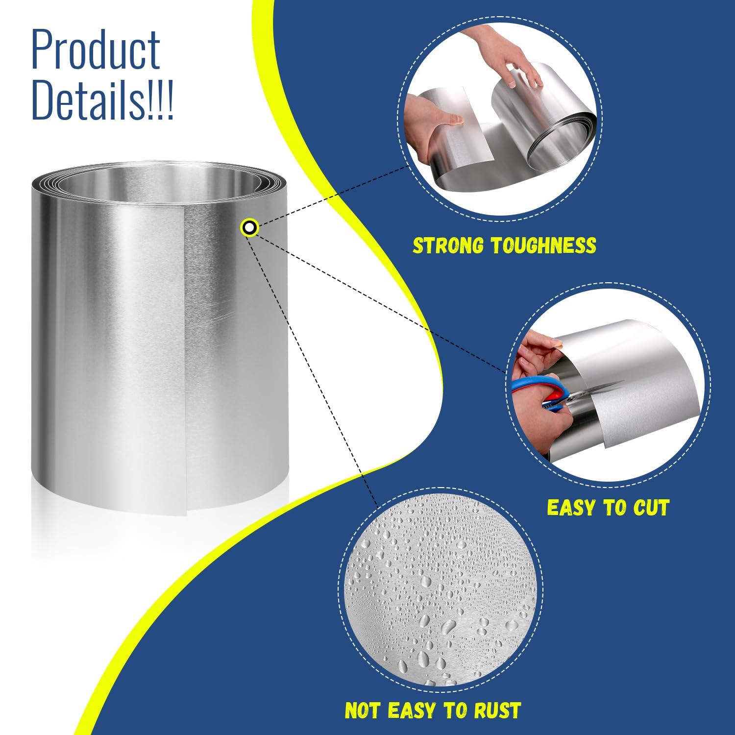 Uxneymetal Aluminum Flashing Roll 2 Inch x 11 Ft, 30 Gauge Roof Flashing Metal Roll, Flexible and Bendable Aluminum Sheet Metal Strip for Roof Repair, Sealing, Siding, and DIY Projects