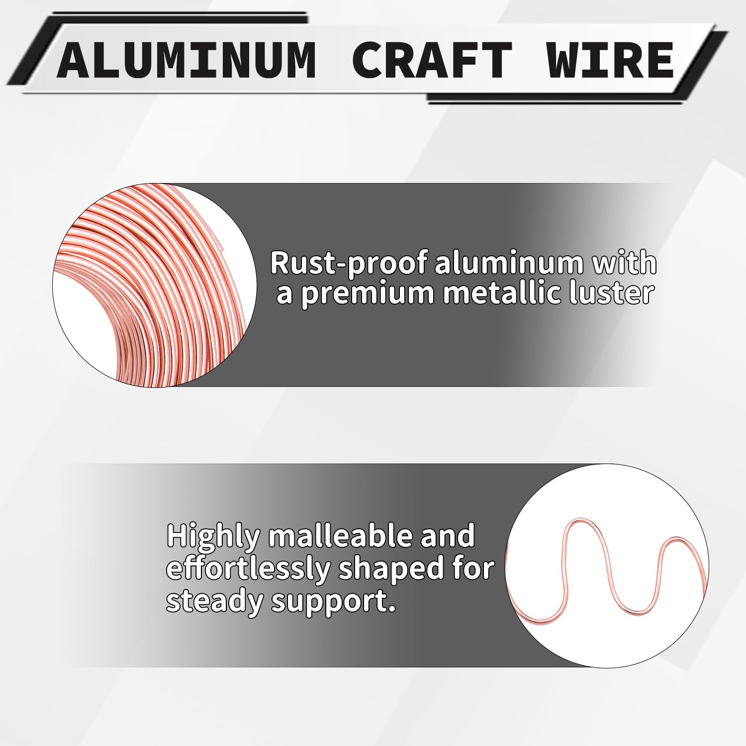 12 Gauge Aluminum Craft Wire, 100 Feet 2mm Bendable Metal Wire for Jewelry Making, Sculpting and Floral Design, Soft Armature Wire for DIY Crafts (Champagne)