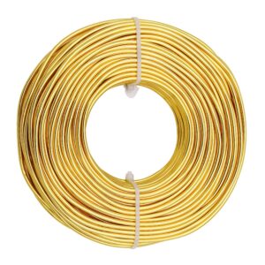 12 Gauge Aluminum Craft Wire, 100 Feet 2mm Bendable Metal Wire for Jewelry Making, Sculpting and Floral Design, Soft Armature Wire for DIY Crafts (Gold)